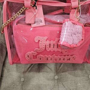 Juicy Couture Pink and Clear Tote Bag